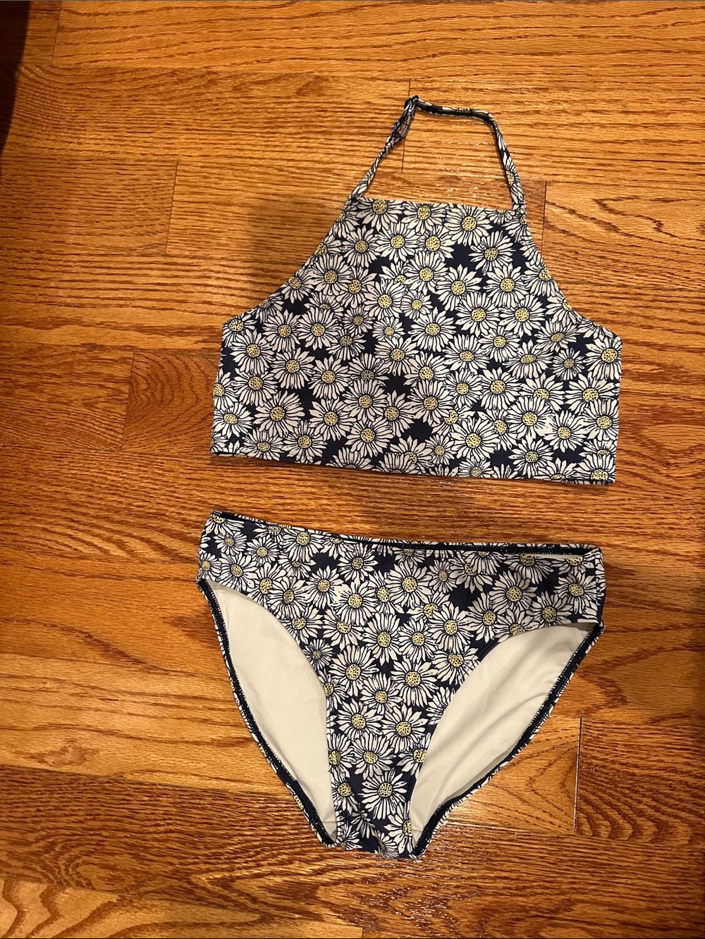 Melrose and Market Navy and White Daisy Print Two-Piece Swim Set